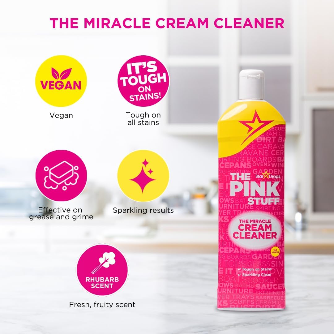 Stardrops_The_Pink_Stuff_Miracle_Cream_Cleaner_for_Stainless_Steel_&_Multi-Purpose_Surfaces_–_Removes_Grease,_Grime,_Limescale_&_Soap_Scum_–_Tough_on_Stains,_Gentle_on_Surfaces_–_500ml