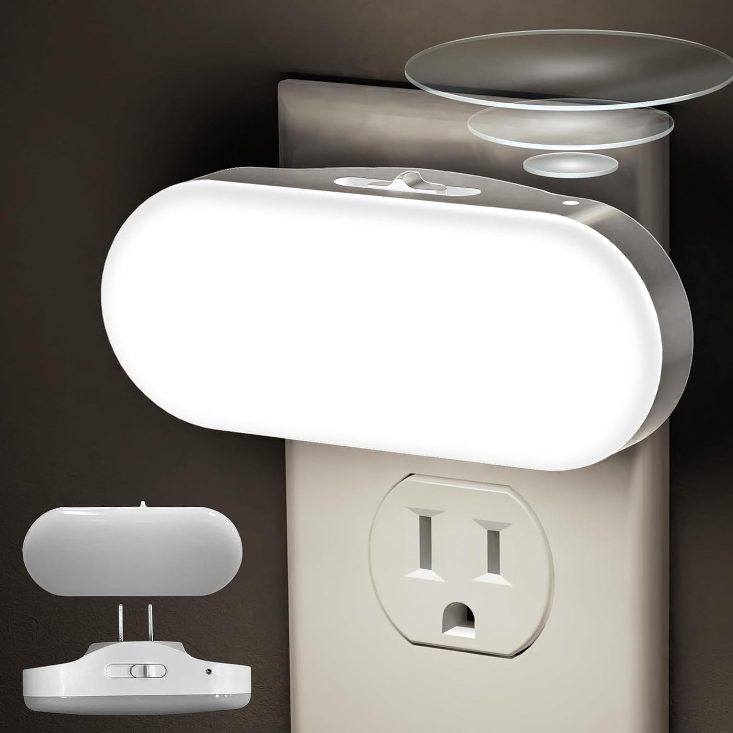 DORESshop_Led_Night_Light,_Plug_into_Wall,_[2/4_Pack]_with_Dusk_to_Dawn_Sensor,_1W_5000K_Dimmable_Night_Light_from_0LM_to_100LM_for_Bathroom_Hallway_Bedroom_Kids_Room_Stairway
