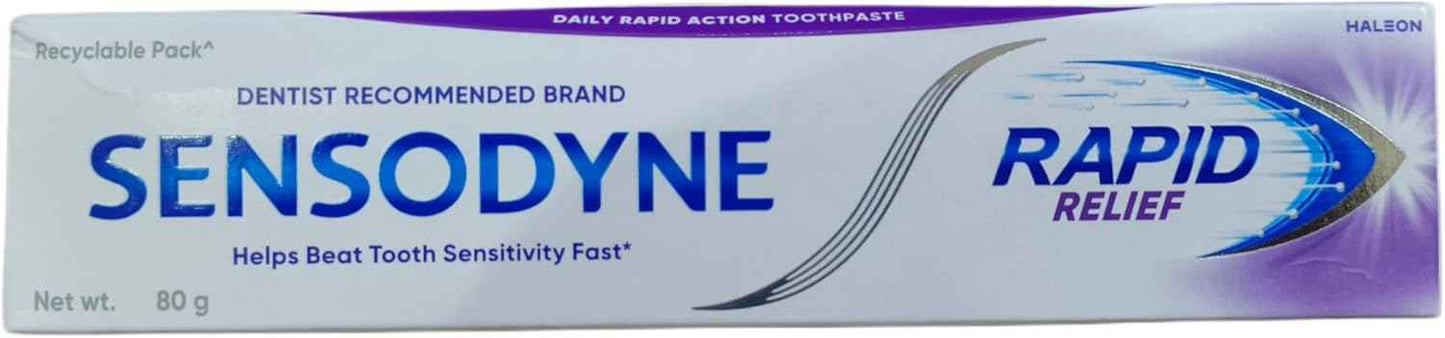 Sensodyne Sensitive Toothpaste Rapid Relief - 80 gm Pack of 2