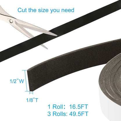 Seal_Foam_Tape,1/2_Inch_W_x_1/8_Inch_T_Weather_Stripping_for_Door_and_Window,High_Density_Single_Sided_Closed_Cell_Door_Insulation_Weather_Strip,_3_Rolls_Total_50FT_Black