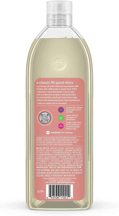 Method Gel Hand Soap Refill, Vanilla + Raspberry, 34 Fl Oz