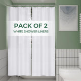 AmazerBath Shower Curtain Liner 2 Pack, Extra Long PEVA Plastic Shower Liner with 3 Weighted Stones and 12 Rustproof Metal Grommet, Lightweight Waterproof Shower Curtain