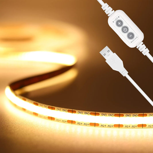 PAUTIX_5V_COB_LED_Strip_Light_USB_Powered,_6.56–9.84FT_Dimmable_Warm_to_Cool_White_(2700K–6000K),_CRI90+_640_LEDs_1200lm,_Flexible_Under_Cabinet_&_TV_Backlight_for_Home_DIY_Lighting