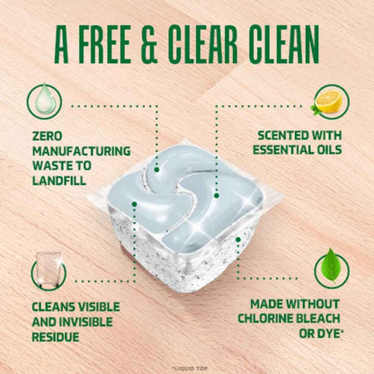 Cascade Free & Clear Dishwasher Pods, Dishwasher Detergent, Dish Detergent Soap, Lemon Essence