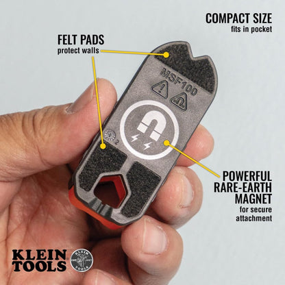 Klein_Tools_MSF100_Magnetic_Stud_Finder_and_Level,_Compact,_Wood_and_Metal_Detector_with_Bubble_Vial_for_Accurate_Markings,_Felt_Pad_Backing
