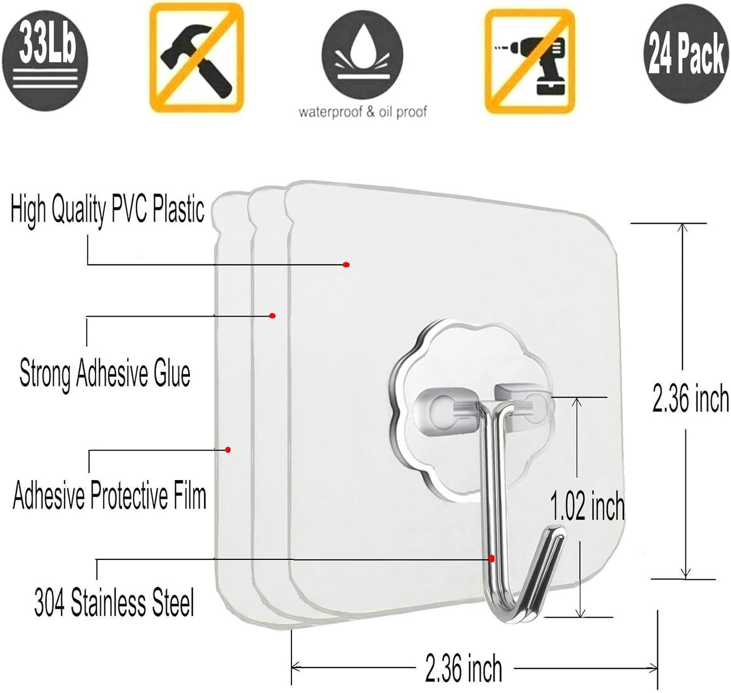 24_Pack_Self_Adhesive_Hooks_Heavy_Duty_-_33lb_Max,_Transparent,_Waterproof,_Sticky_Wall_Hooks_for_Keys,_Bathroom,_Shower,_Outdoor,_Kitchen,_Door,_Home_Improvement,_Utility_Hooks