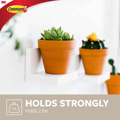 Command Display Ledges, Holds up to 2 lb, 2 Ledges with 8 Medium Strips, Damage-Free Hanging Floating Shelf with Adhesive Strips, Personalize Living Room, Bedroom, Kids Room or Office
