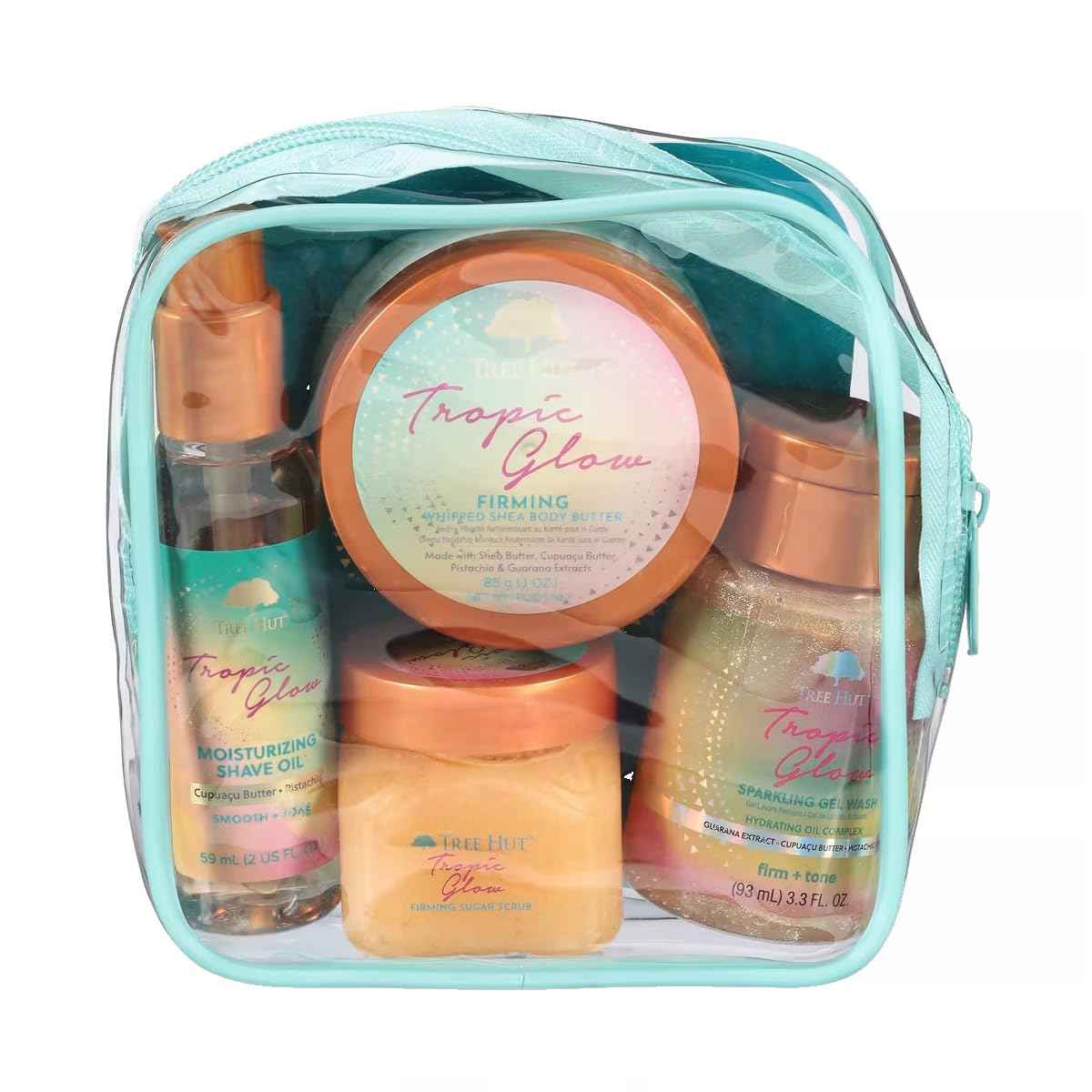 Tree Hut Everything Shower Gift Set for Women, Exfoliating Body Scrub, Body Wash, Shave Oil & Body Butter, Self Care Gift Set, Hydrating & Moisturizing with Shea Butter, Travel Size