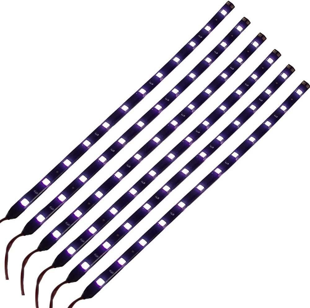 DC_12V_Waterproof_1Ft_12_LED_Strip_Underbody_Light_with_6_inches_Wires_for_Motor_(White/Red/Blue/Green/Purple/Amber,Pack_of_6)