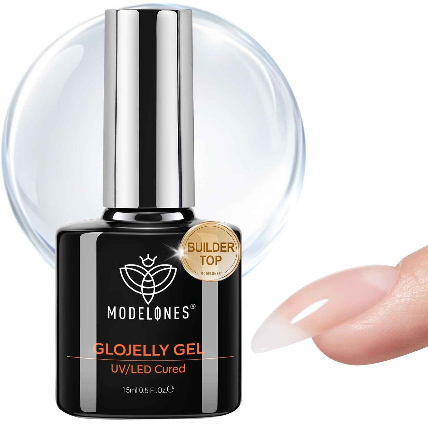 modelones Gel Top Coat, 15ml No Wipe Gel Nail Polish High Gloss Top Coat Shiny Long Lasting Clear Top for Acrylic Nails, Need U V/LED Lamp for Home DIY Gift Spring Easter's Manicure Salon