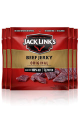 Jack Link's Beef Jerky, Original - Flavorful Meat Snack for Lunches, Ready to Eat Snacks - 7g of Protein, Made with Premium Beef - 0.625 Oz Bags - Pack of 5