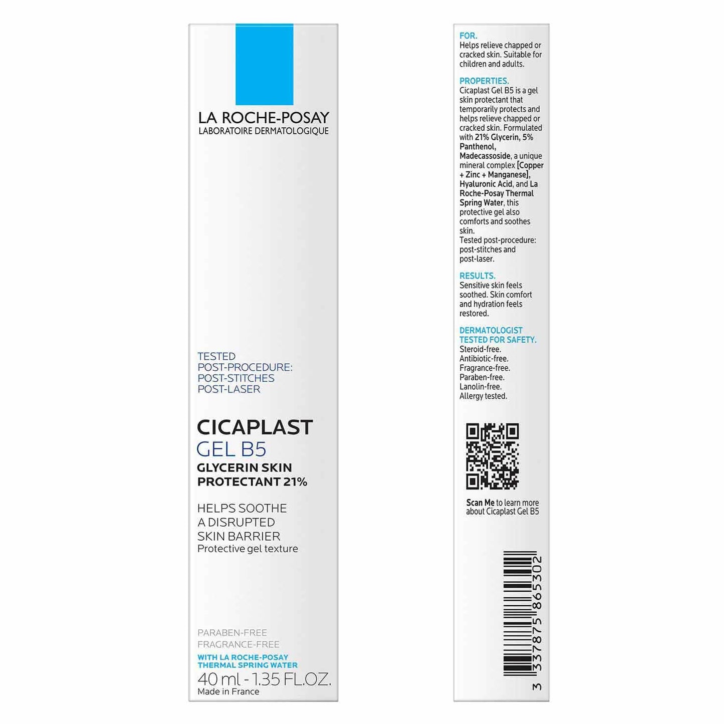 La_Roche-Posay_Cicaplast_Gel_B5,_Protective_Repair_Gel_for_Cracked,_Chapped_Skin_with_Madecassoside_and_Glycerin,_Tested_Post-Procedure,_Post-Stitches,_Post-Laser,_1.35_Fl_Oz
