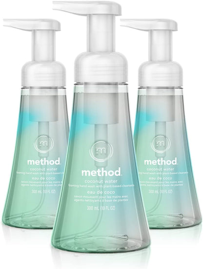 Method_Foaming_Hand_Wash,_Coconut_Water,_10_ounce_(Pack_of_3)