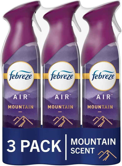 Febreze Air Mist Air Freshener Spray, Odor-Fighting Room Spray, Air Fresheners for Home and Bathroom and Kitchen, Aerosol Can, Mountain Scent