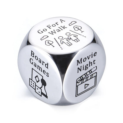 11th 1st Anniversary Steel Gifts for Him Her Date Night Ideas Dice Gifts for Boyfriend Girlfriend Wedding Gifts Couple Gifts 11th Steel Gift for Wife Husband Birthday Valentines Men, Silver