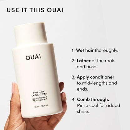 OUAI_Fine_Shampoo_and_Conditioner_Set_-_Sulfate_Free_Shampoo_and_Conditioner_for_Women_&_Men_-_Made_with_Keratin,_Marshmallow_Root,_Shea_Butter_&_Avocado_Oil_-_Free_of_Parabens_&_Phthalates_(10_Fl_Oz)