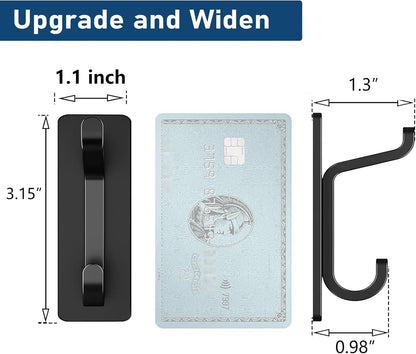 Wall_Hooks_for_Coat_and_Towel:_13LB_Adhesive_Door_Hanger_Stick_on,_Black_4_Pack