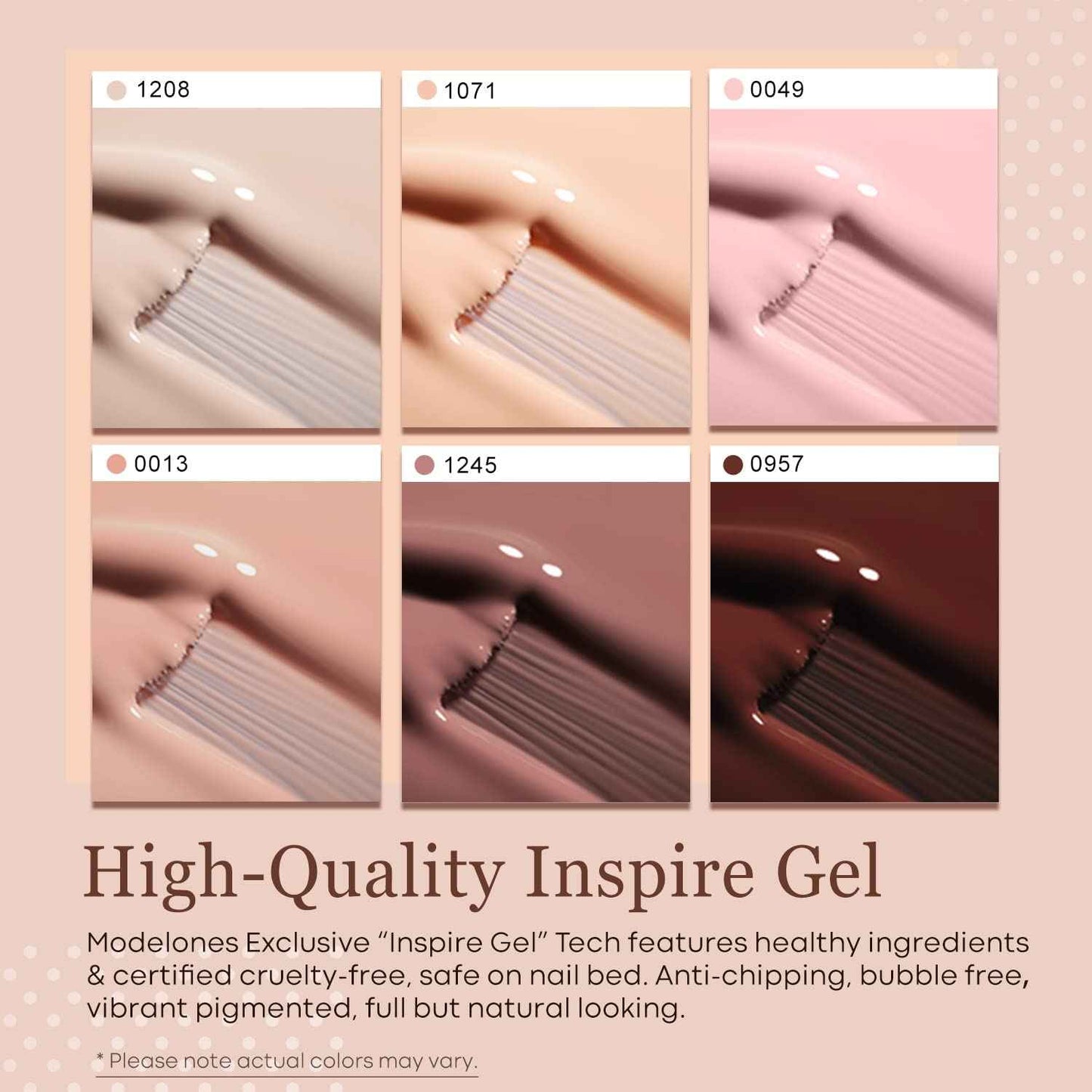 modelones Gel Nail Polish Kit -6 Colors Nude Pink Milky White Spring Gel Polish Set Skin Tones Neutral Brown Soak Off Gel Nail Kit Manicure DIY Nail Art Salon Home Gift