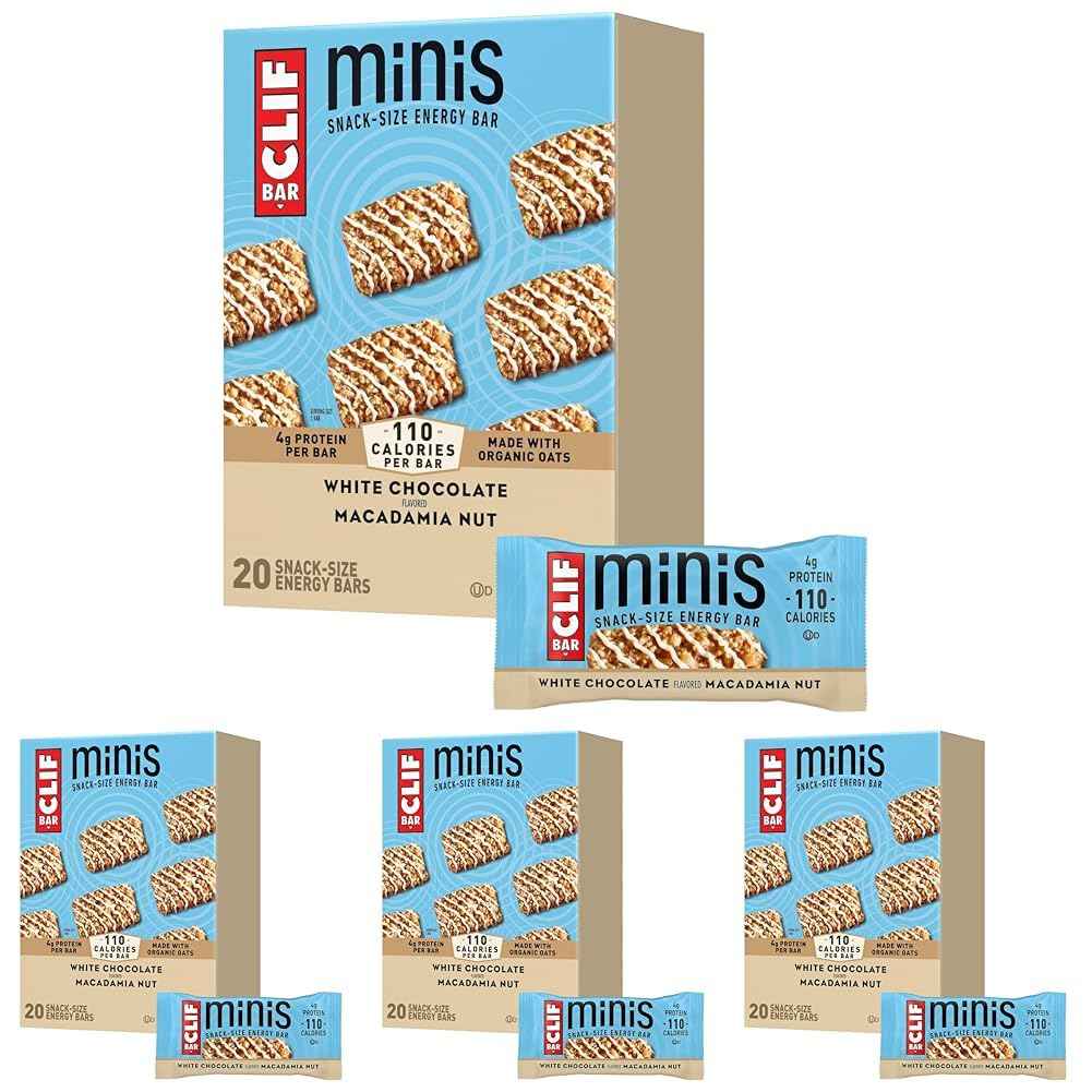 CLIF BAR Minis - White Chocolate Macadamia Nut Flavor - Made with Organic Oats - 4g Protein - Non-GMO - Plant Based - Snack-Size Energy Bars - 0.99 oz