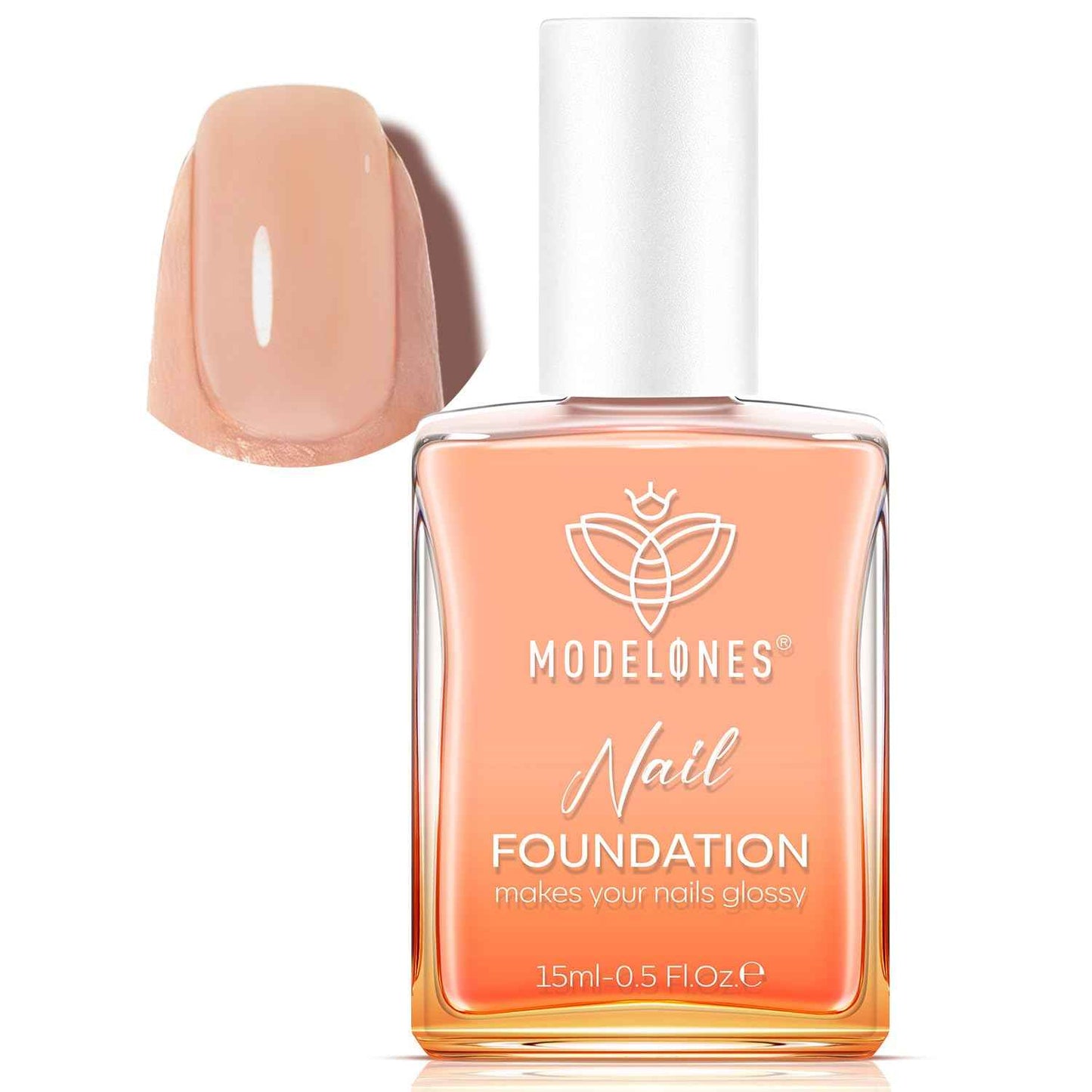 modelones Nail Strengthener, Milky White Nail Polish Nail Repair for Damaged Nails Hardener Air Dry Nail Growth Polish Natural Nail Concealer Foundation Gifts for Women 15ml