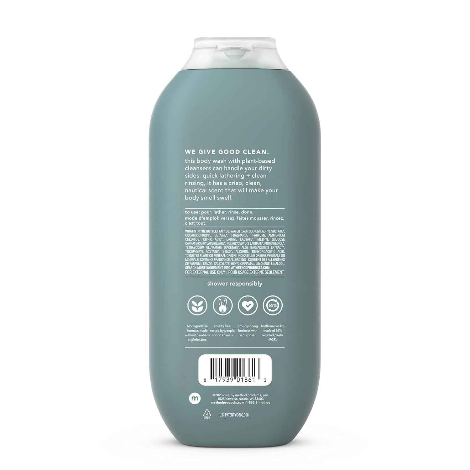 Method Men Body Wash, Paraben and Phthalate Free, Quick-Lathering Cleansers, Cruelty Free