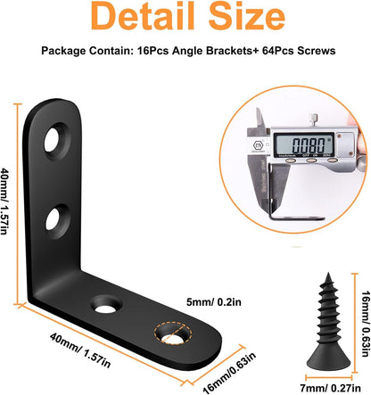 Blingstar_L_Bracket_Stainless_Steel_Corner_Brace_16_Pcs_1.57x1.57_Inch_Joint_Right_Angle_Bracket_90_Degree_Corner_Fastener_for_Wood_Furniture_Bedframe_Cabinet_Drawer_Chair,_with_64_Pcs_Screws,_Black