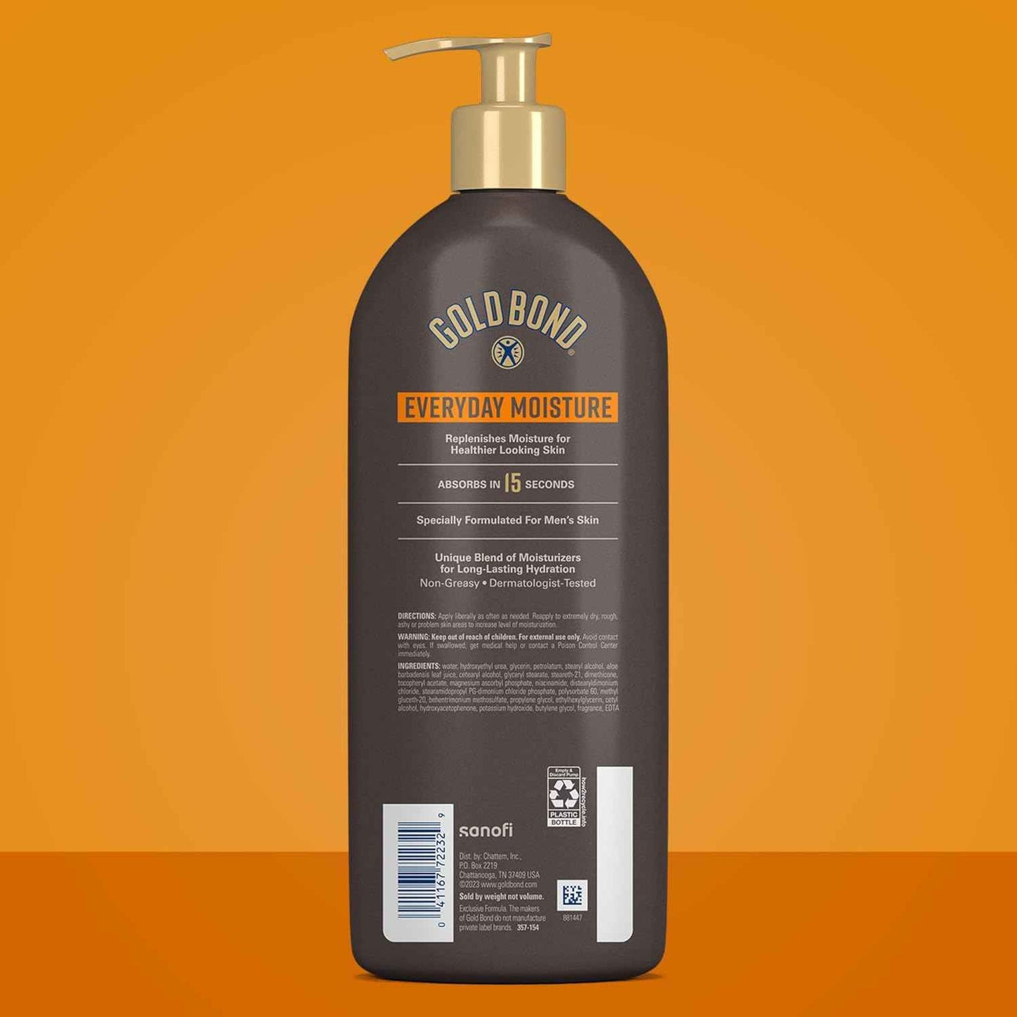 Gold Bond Men's Essentials Everyday Moisture Daily Body & Hand Lotion With Vitamin C, Hydrating Lotion Formulated for Men's Dry Skin, Value Size