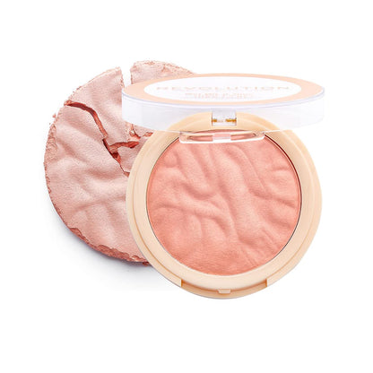 Revolution Beauty London, Blusher Reloaded, Pressed Powder Face Blusher, Highly Pigmented &amp;amp; Long-Lasting Formula, Peaches &amp;amp; Cream, 0.26 oz