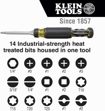Klein_Tools_32305_Multi-bit_Ratcheting_Screwdriver,_15-in-1_Tool_with_Phillips,_Slotted,_Square,_Torx_and_Combo_Bits_and_1/4-Inch_Nut_Driver