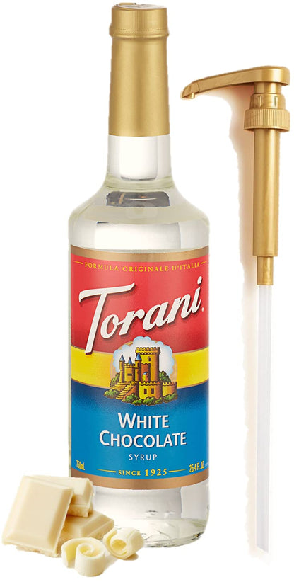 White Chocolate Syrup for Coffee 25.4 Ounces, with Fresh Finest Bottle Pump