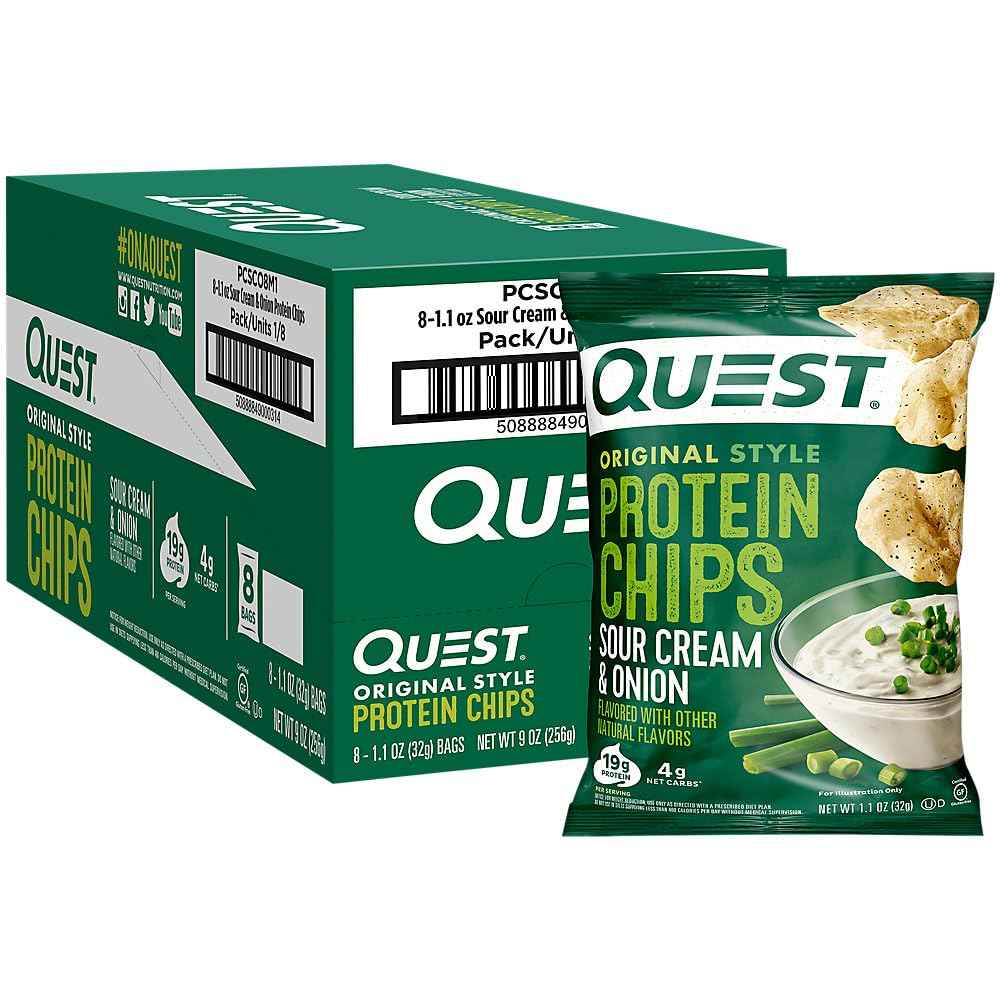 Quest Nutrition Tortilla Style Protein Chips, 20g Protein, 3g Net Carbs, Low Carb, Gluten Free, 1.1 oz
