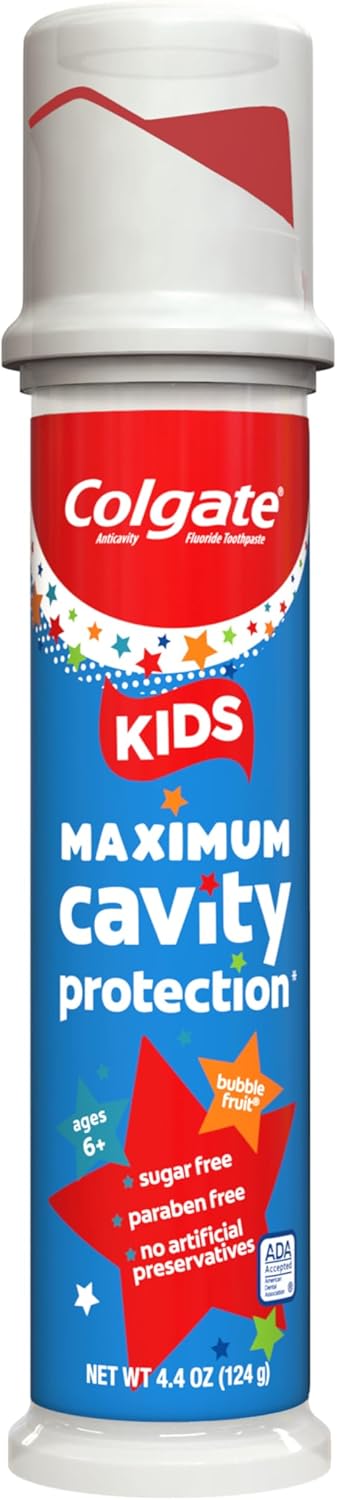 Colgate_Kids_Toothpaste_Pump_with_Fluoride_for_Cavity_Protection,_Ages_6+,_ADA_Accepted,_Bubble_Fruit,_4.4_Ounce,_6_Pack