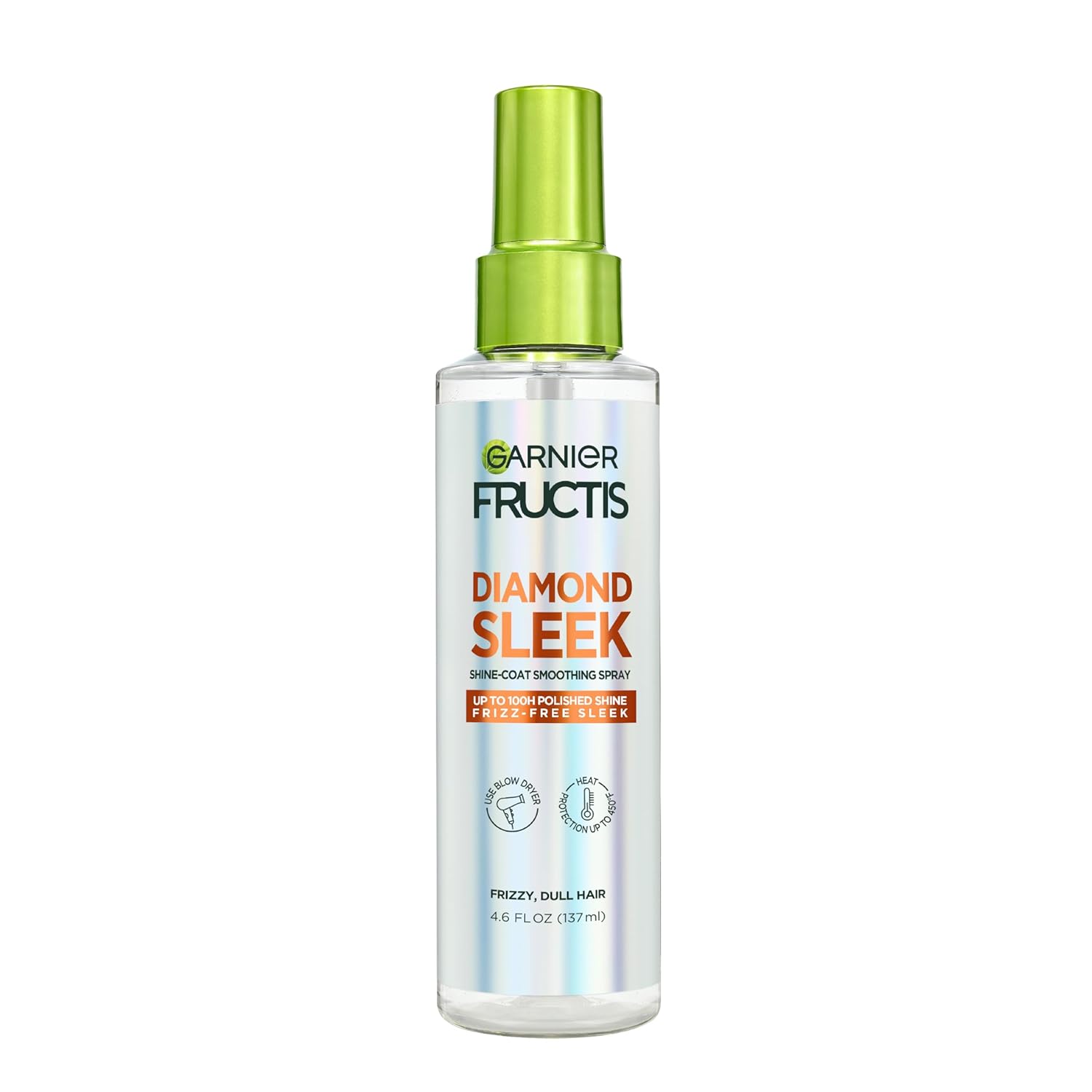 Garnier_Fructis_Diamond_Sleek_Hair_Shine_Spray,_Frizz_Control_and_Heat_Protectant_for_Frizzy,_Dry_Hair,_Formulated_with_Vegan_Keratin_Smoothing_Complex_and_Argan_Oil,_4.6_Fl_Oz