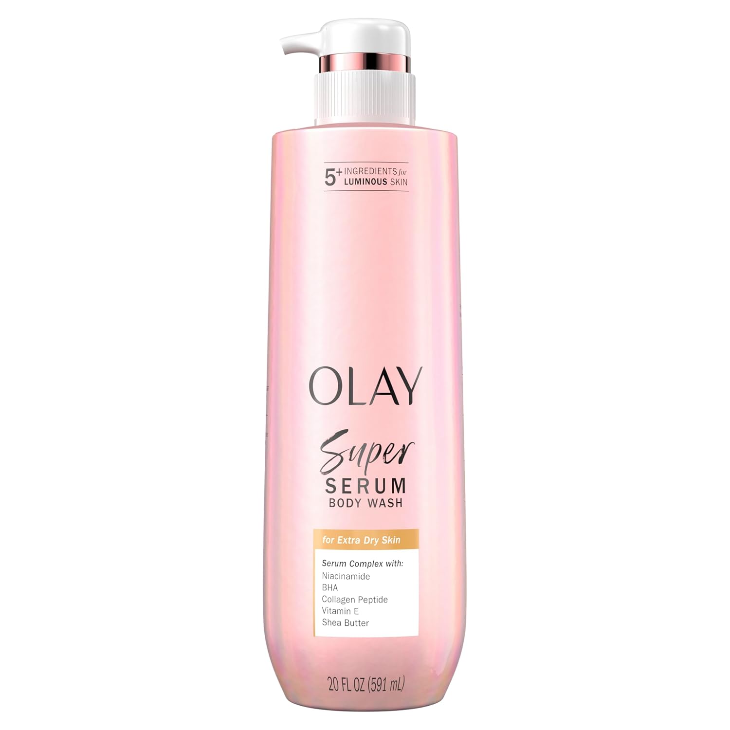 Olay_Super_Serum_Body_Wash_for_Extra_Dry_Skin,_24hr_Long_Lasting_Rich_Hydration,_5+_Ingredient_Complex_for_Bright,_Even,_Firm,_&_Luminous_Skin,_with_Collagen_Peptide,_Vitamin_C_&_Shea_Butter,_20_fl_oz