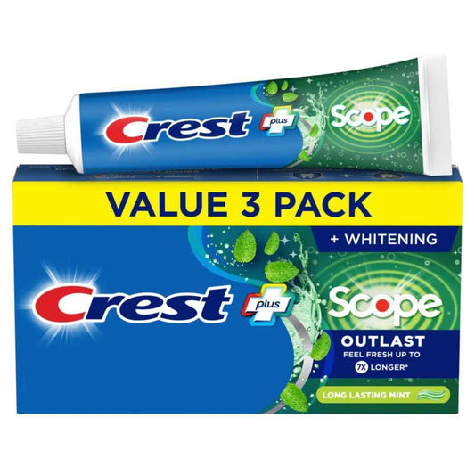 Crest Complete Whitening + Scope, Long Lasting Mint Toothpaste