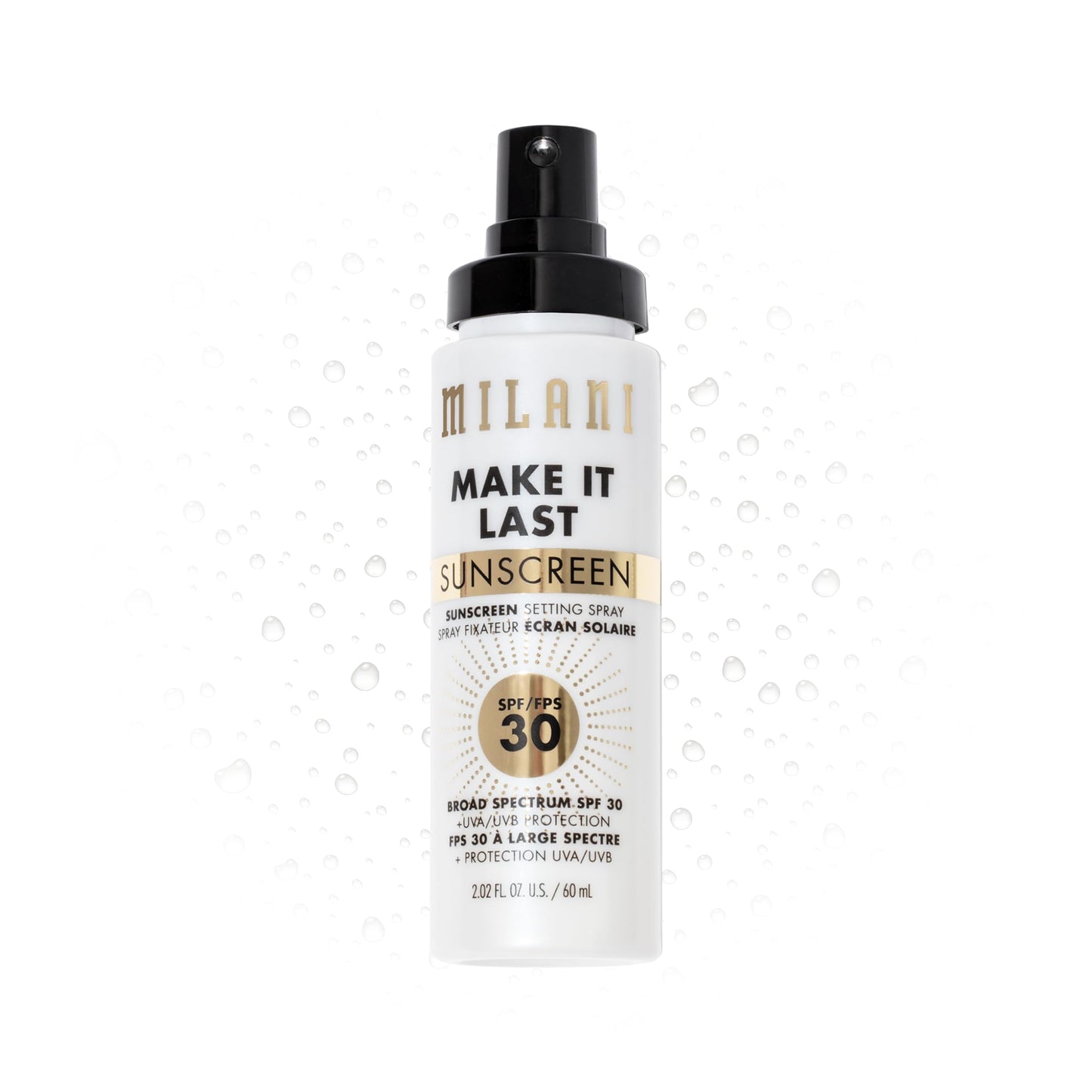 Milani Sunscreen Setting Spray + Primer, Make It Last Sunscreen for Face- SPF 30 UVA &amp;amp; UVB Protection Antioxidant Rich Formula for Broad Spectrum Protection, Prime + Set + Protect, 2.02Fl. Oz
