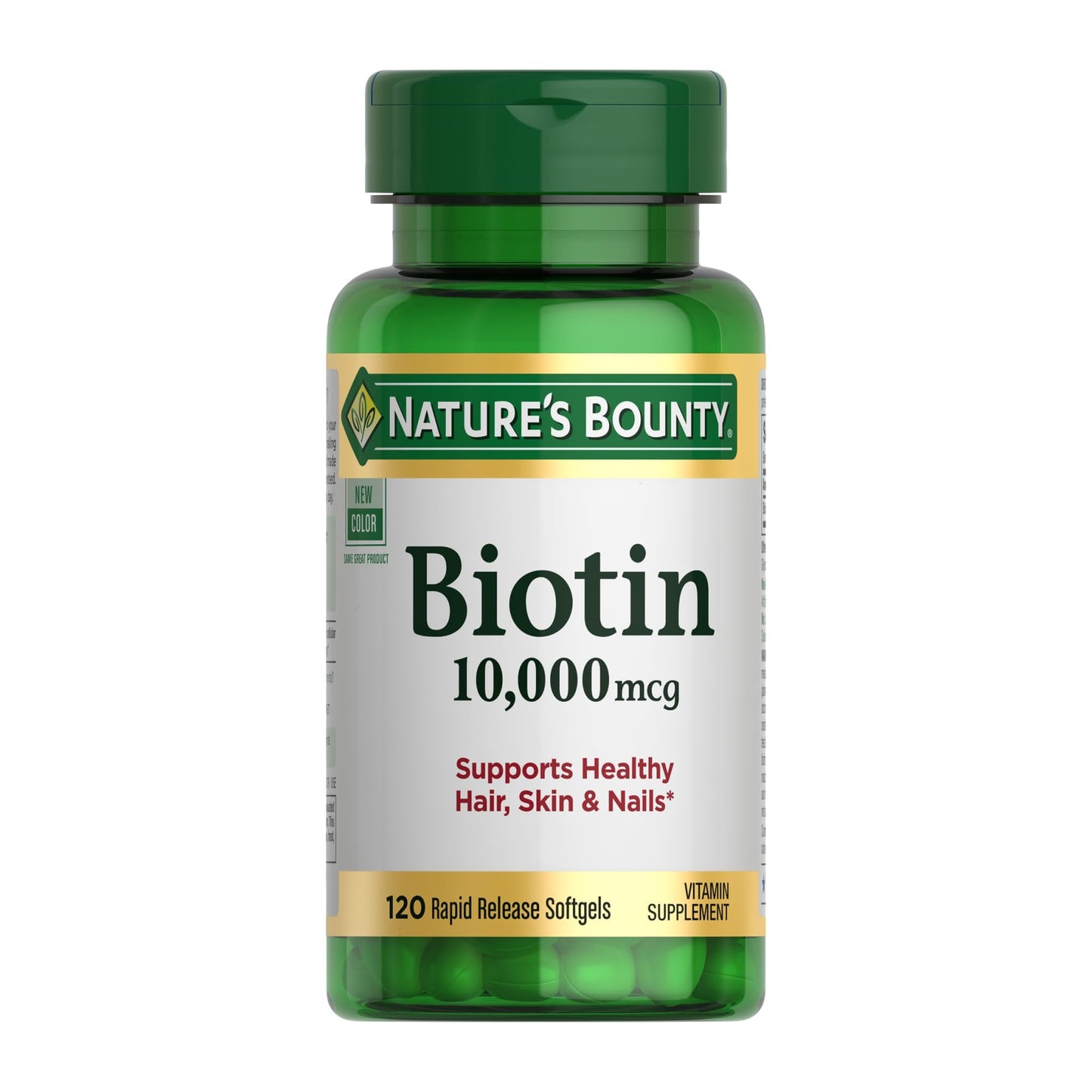 Nature&amp;#39;s Bounty Biotin Hair Skin and Nails Vitamins, Supports Healthy Hair, Skin and Nails, 10,000 mcg, 120 Softgels (Pack of 1)