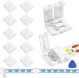 10-Packs L Shape 4-Pin LED Connectors for LED Strip Lights 10MM Width Unwired Gapless Solderless Adapter Extension