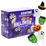 Halloween Lollipop Suckers Individually Wrapped Bulk - Spooky Candy Lollipops - Pumpkin, Green Monster, Zombie, Haunted House Candies for Kids Halloween Goody Bag Fillers and Party Favors - Trick or Treat - 24 Pack