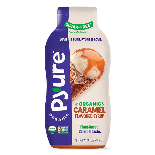 Pyure_Organic_Caramel_Dessert_Syrup_|_Sugar-Free_Caramel_Topping_for_Keto_Ice_Cream,_Pancakes,_Low_Carb_Sweets_|_1g_Net_Carb,_Gluten-Free,_Vegan,_Non-GMO,_Plant-Based,_Diabetic_Friendly_|_14_oz