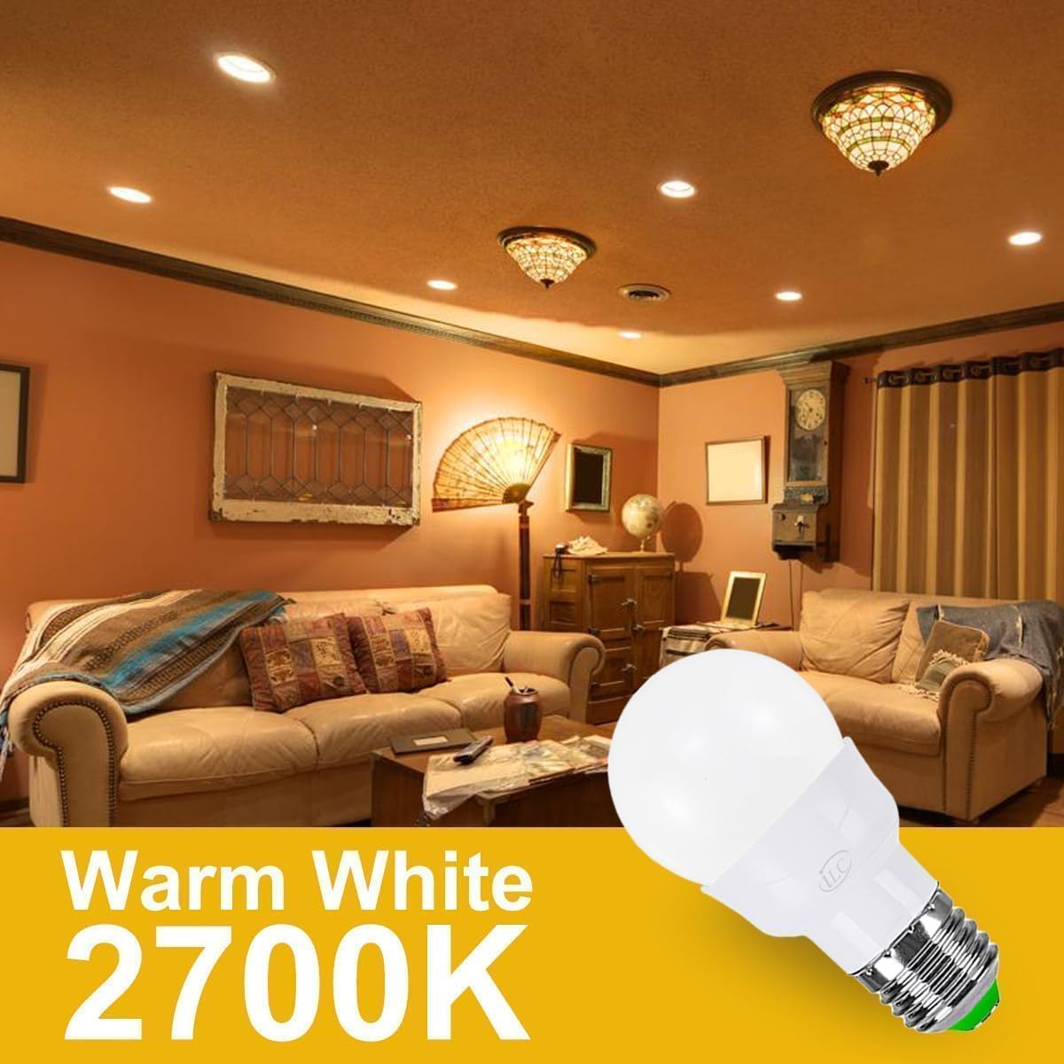 ILC_RGB_LED_Color_Changing_Light_Bulb,_40W_Equivalent,_450LM,_2700K_Warm_White_5W_E26_Screw_Base_RGBW,_Flood_Light_Bulb-_12_Color_Choices_-_Timing_Infrared_Remote_Control_(4_Pack)
