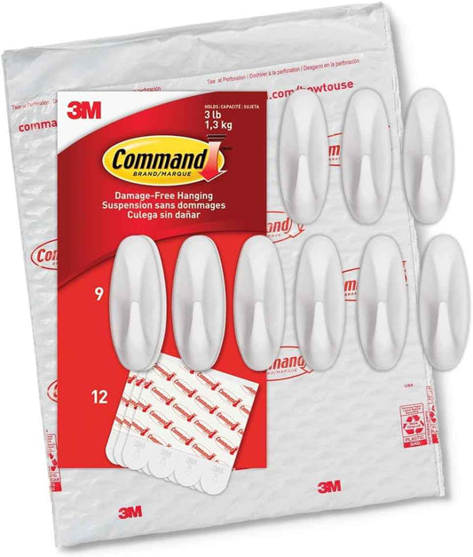 Command Medium Designer Hooks, Damage-Free Hanging Wall Hook with Adhesive Strips, No Tools Great for Hanging, Organization and Storage, Holds up to 3 lb