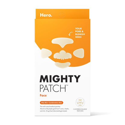 Mighty_Patch_Hero_Cosmetics_Face_Patch_-_XL_Hydrocolloid_Face_Mask_for_Acne,_5_Large_Pimple_Patches_for_Zit_Breakouts_on_Nose,_Chin,_Forehead_&_Cheeks_(1_Count)
