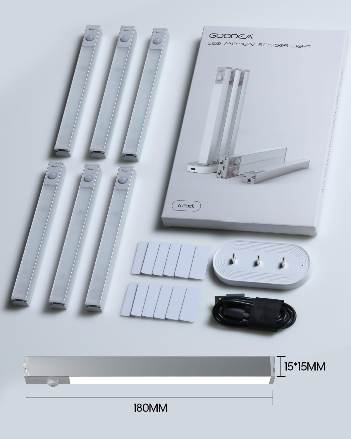 3_Pack_/6_Pack_Led_Under_Cabinet_Lights_Wireless_with_Charging_Station,_7’’_Rechargeable_Motion_Sensor_Light_Indoor,_Dimmable_Closet_Lights_for_Cabinets,_Bookshelf,_Stair,_Hallway_Cold_White/_Warm_White