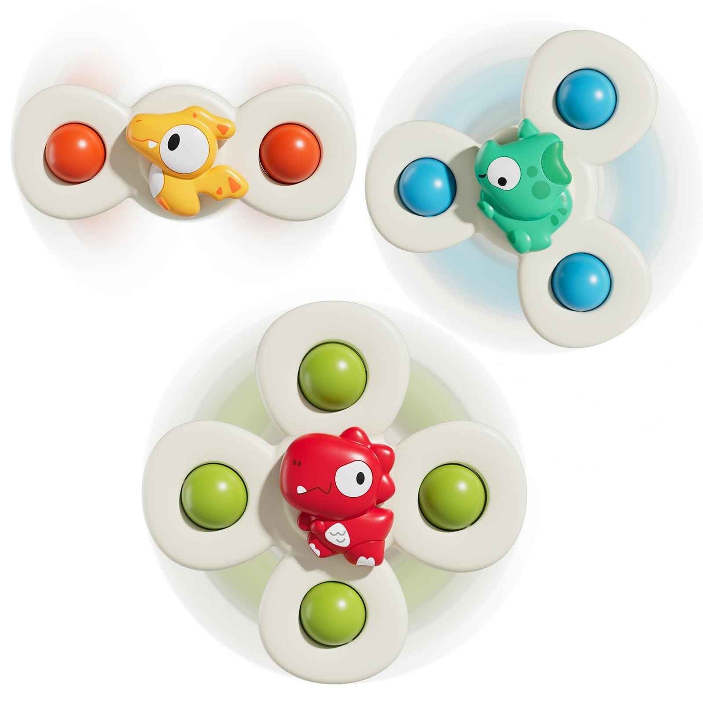 ALASOU 3PCS Suction Cup Spinner Toys for 1 2 Year Old Boy Girl Birthday Gift|Spinning Top Baby Bath Toy for Kids Ages 1-3|Sensory Airplane Travel Toy Easter Basket Stuffers for Toddlers Infant