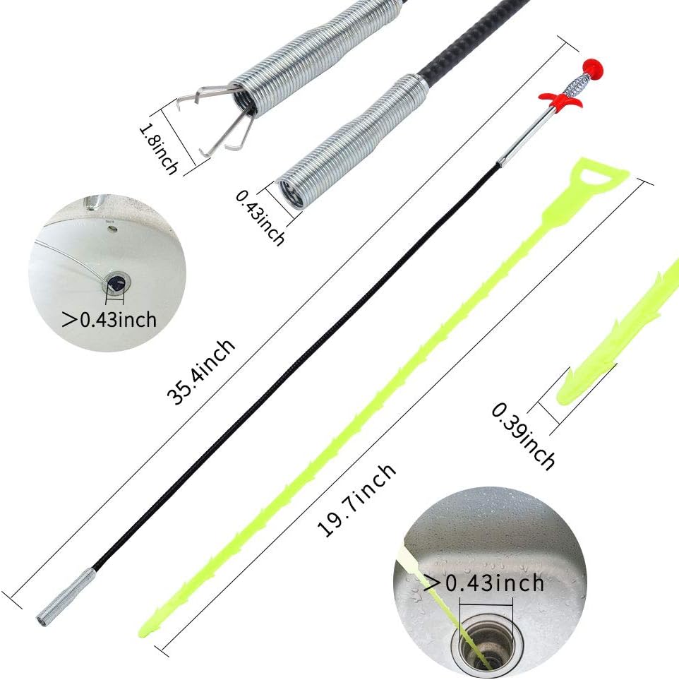 DR.PEN_Flexible_Grabber_Claw_Pick_Up_Reacher_Tool_(Drain_Clog_Remove_Tool),_With_4_Claws_Bendable_Hose_Pickup_Reaching_Assist_Tool_for_Litter_Pick,_Home_and_Kitchen_Sink,_Drains,_Toilet_(35.4_inch)