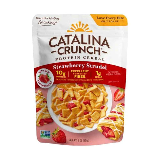 Catalina Crunch Protein Cereal - Breakfast Cereal with 10g of Protein, No Added Sugar - Gluten Free - Strawberry Strudel - 8 oz Bag