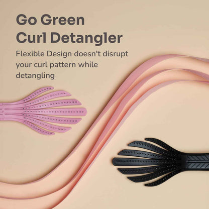 Wet Brush Go Green Curl Detangler Hair Brush, Pale Pink, Ultra-Soft IntelliFlex Detangling Bristles Glide Through Tangles with Ease, Great For Curls, No Split Ends & Pain-Free for Wet or Dry Hair