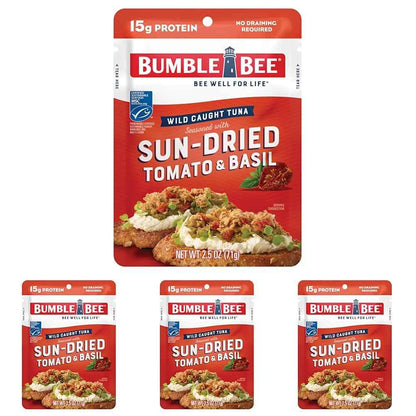Bumble Bee Seasoned Tuna Pouch - Wild Caught and Ready to Eat for Snack, Salad, Korean Tuna Bowl - 14g Protein per Serving - PERFECT, PORTABLE, GOODNESS - 2.5 oz Packet