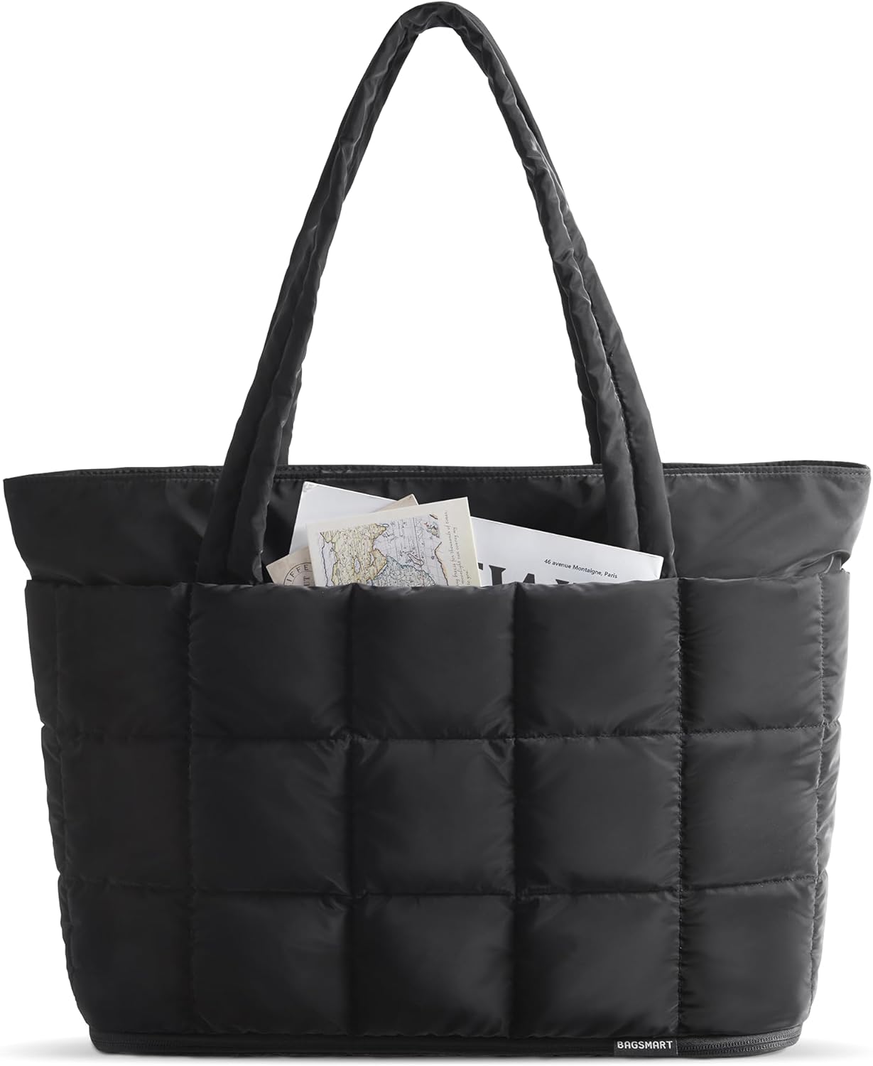 BAGSMART_Expandable_Tote_Bag_for_Women,_Puffer_Work_Tote_Handbag,_Quilted_Carry_On_Bag_for_Travel_Gym